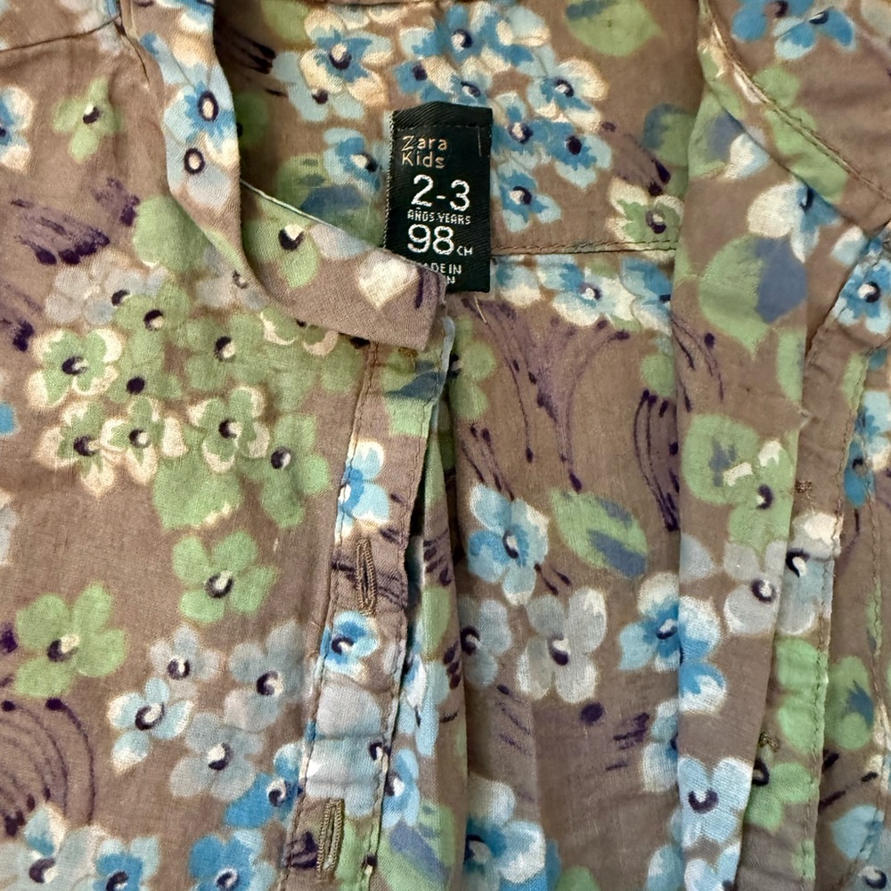 Zara Kids Brown Floral Shirt